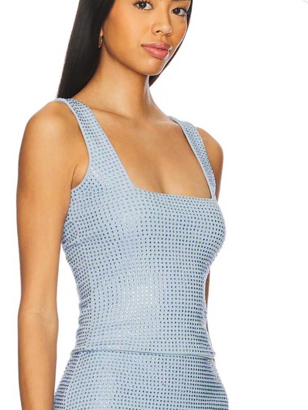 Good American Crystal Tank in Light Blue